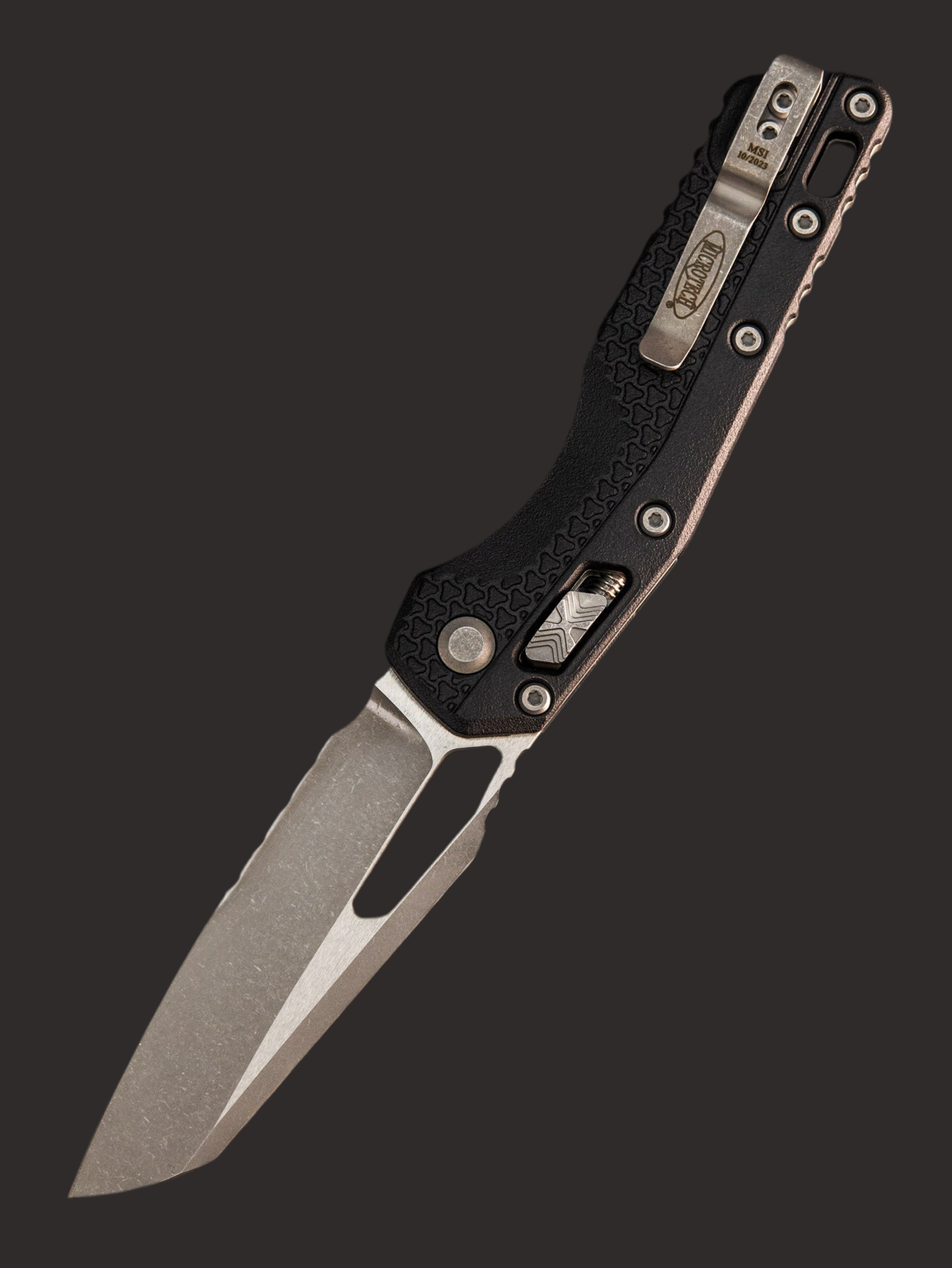 Microtech 210T-11APPMBK MSI S/E - Black Injection Molded Handle - Apocalyptic Blade Partial Serrated *
