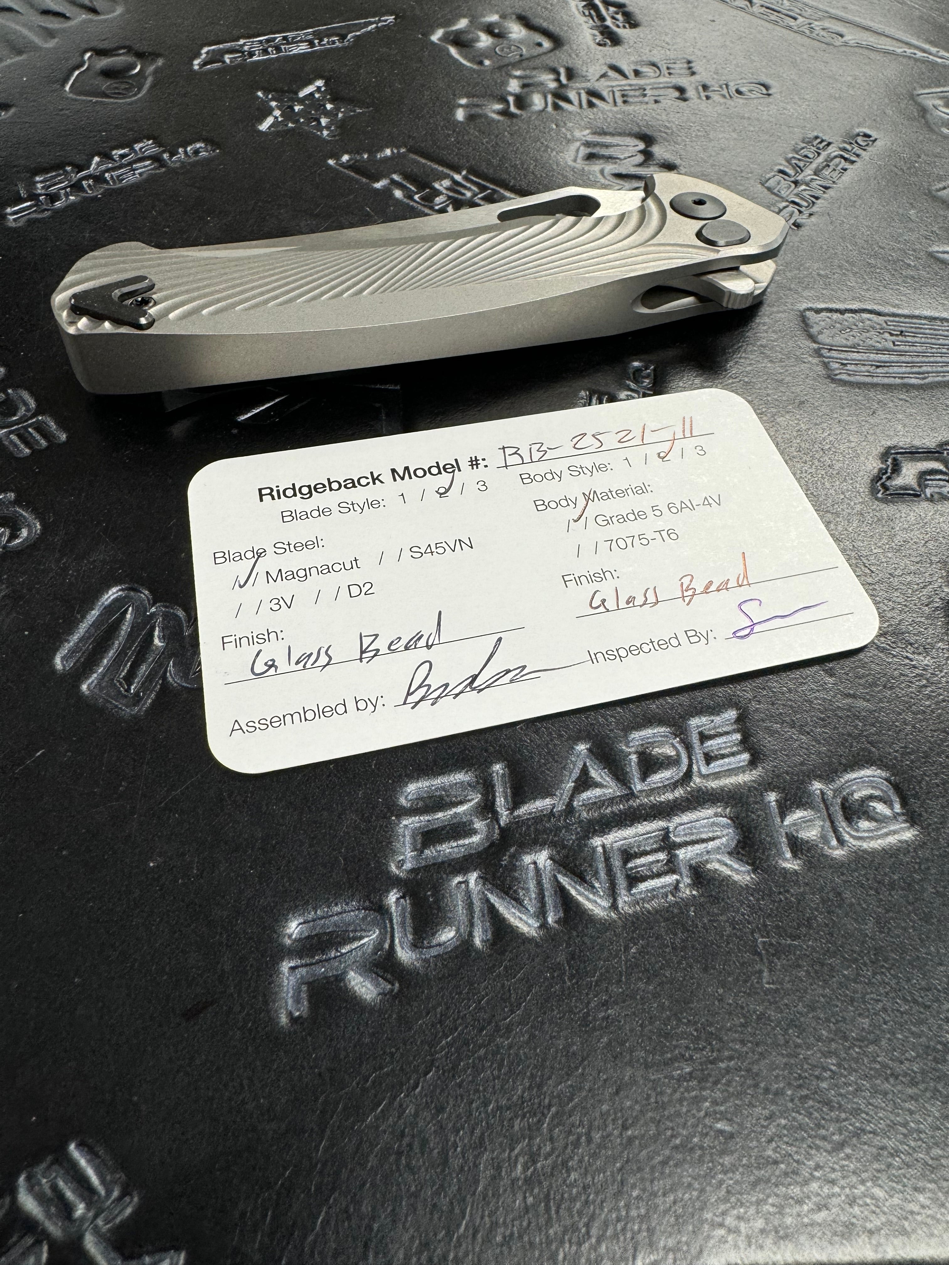 Dead Reckon Knives Ridgeback - Textured Titanium Integral, WharnCleaver, Series 2, Matte Glass Blasted