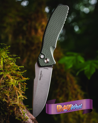 Pro-Tech Spartan Pallas Auto - Green Carbide Texture Aluminum w/ Mother Of Pearl Button - Stonewash Magnacut - BSW.Pallas.1