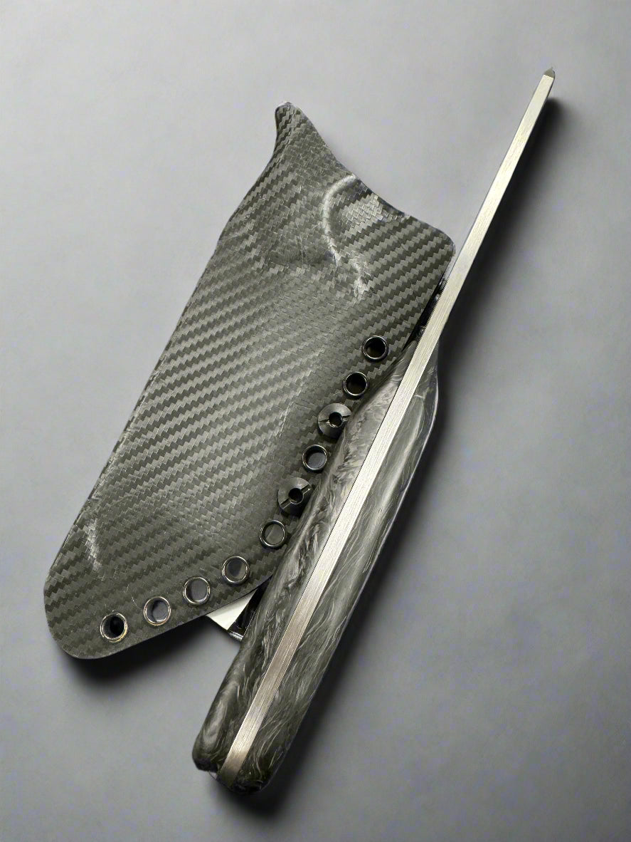 Beans Blades Fixed Warrior Tanto Full Size M390 Fat Carbon Dark Matter Handles