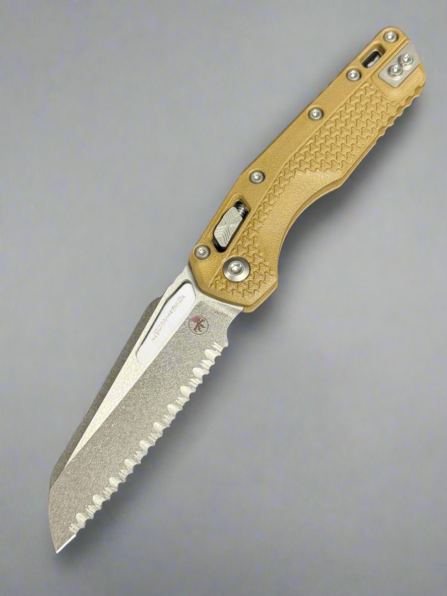 Microtech Knives MSI RAM LOK Dark Earth Polymer Injection Molded & Stonewash Full Serrated M390MK 210T-12 PMDE