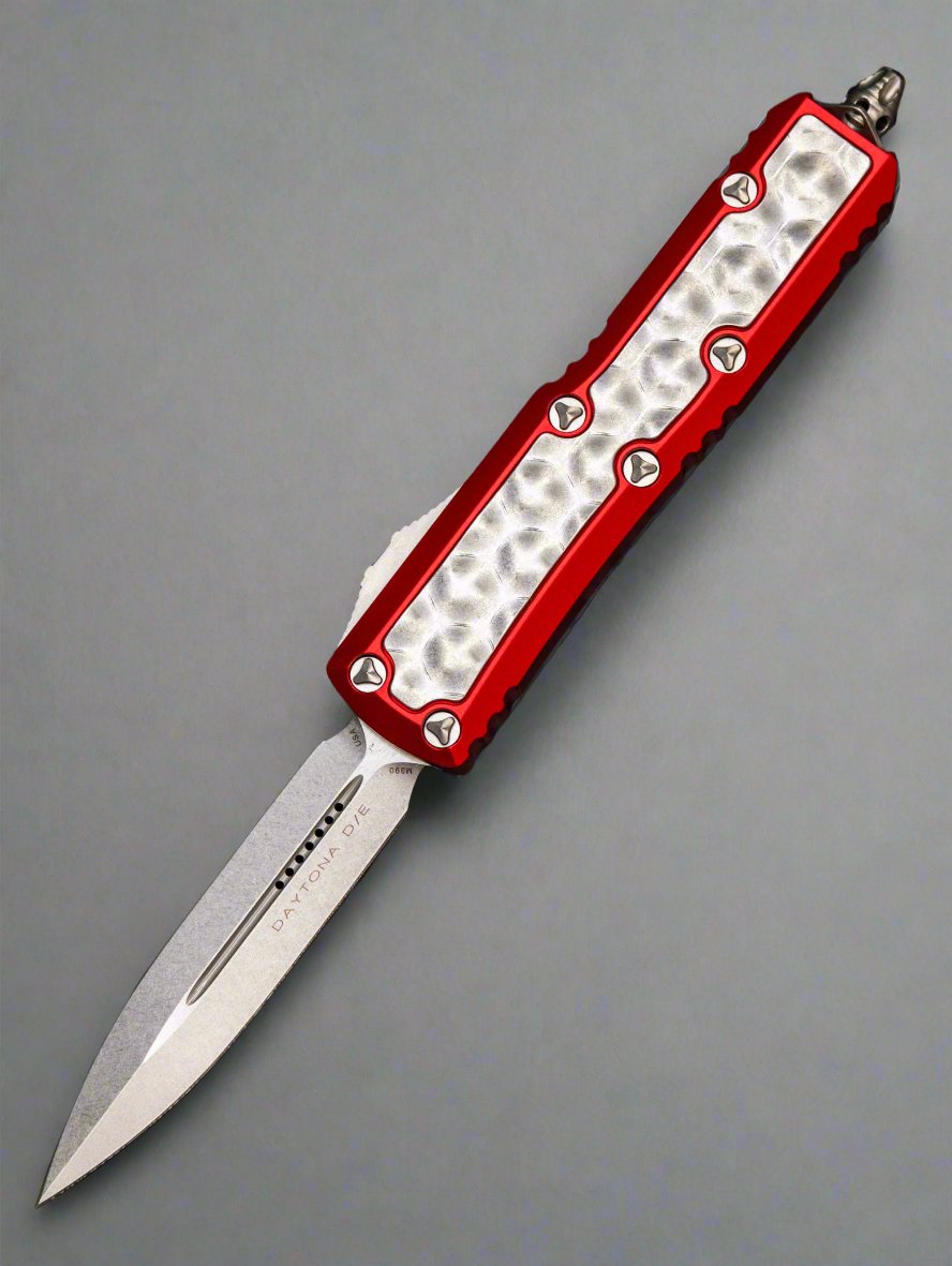 Microtech Daytona D/E OTF Auto Knife Bubble Inlay/Alum (3" SW)126-10RDBIS
