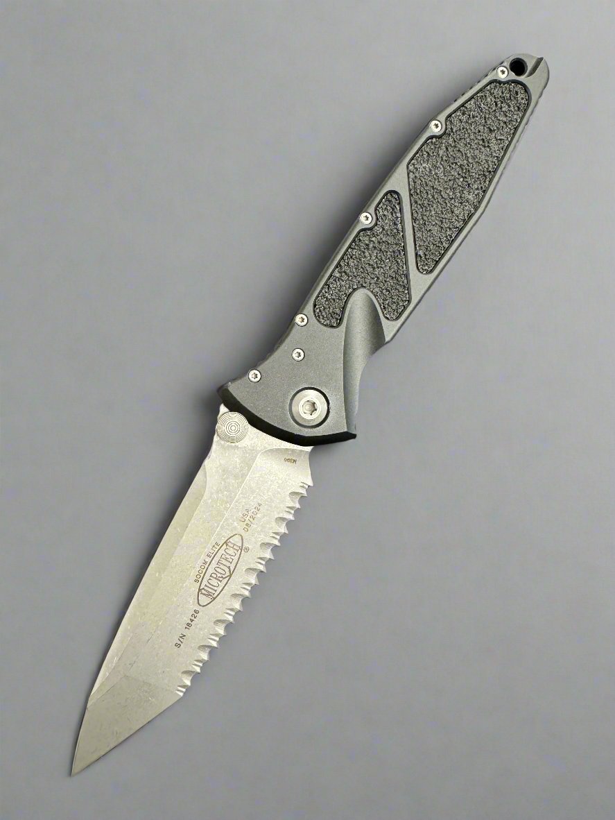 Microtech Socom Elite Fully Serrated Tanto Edge Manual Black Apocalyptic Standard 161-12 AP