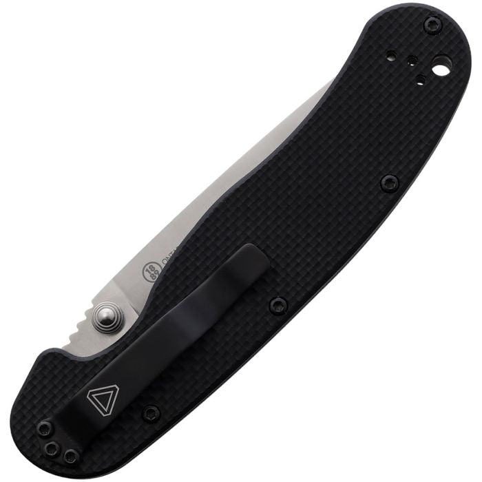Ontario RAT Model 1.5 Liner Lock Folding Knife 3.25" CPM-MagnaCut Satin Plain Drop Point Blade, Black G10 Handles - 8880