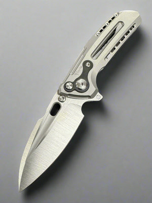 Reate Knives T6000 Frame Lock/Button Lock Knife Titanium (3.1" Satin)