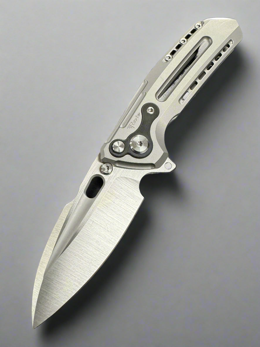 Reate Knives T6000 Frame Lock/Button Lock Knife Titanium (3.1" Satin)
