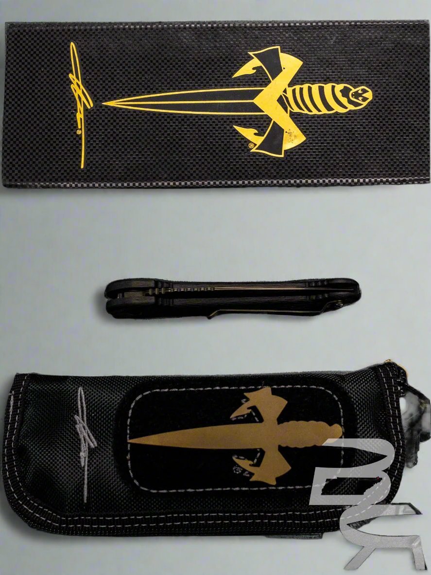 Pre Owned Microtech Marfione Custom LUDT Auto Knife Carbon Fiber (3.3" DLC M390) SN:013