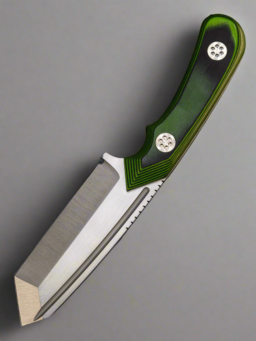 Beans Blades Fixed Warrior Full Size G10 / Rubber Layers SN:014