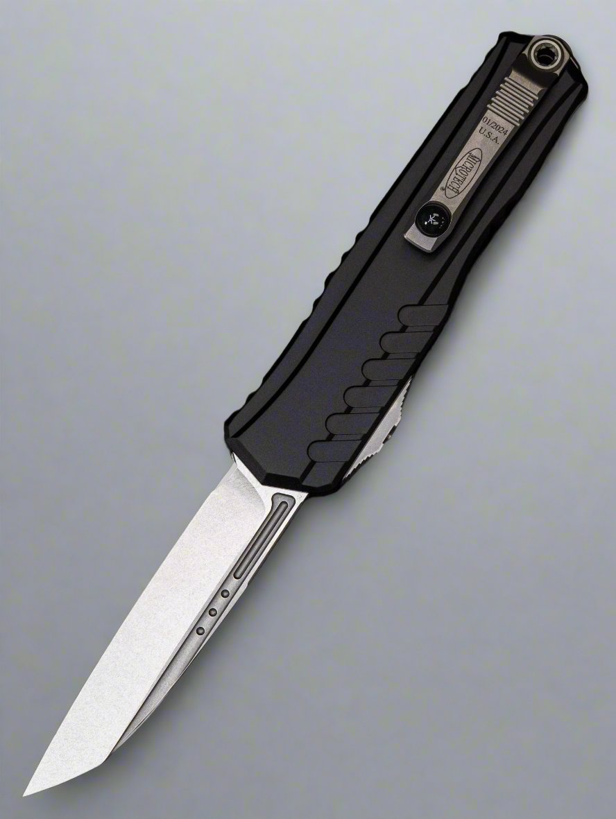 Microtech 1241-10 Cypher II S/E - Black Handle - Stonewashed Blade