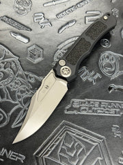 Heretic Knives Wraith Auto V4 Black Handle w/ Grip Inlays & Bead Blast Bowie MagnaCut Blade H002-3A