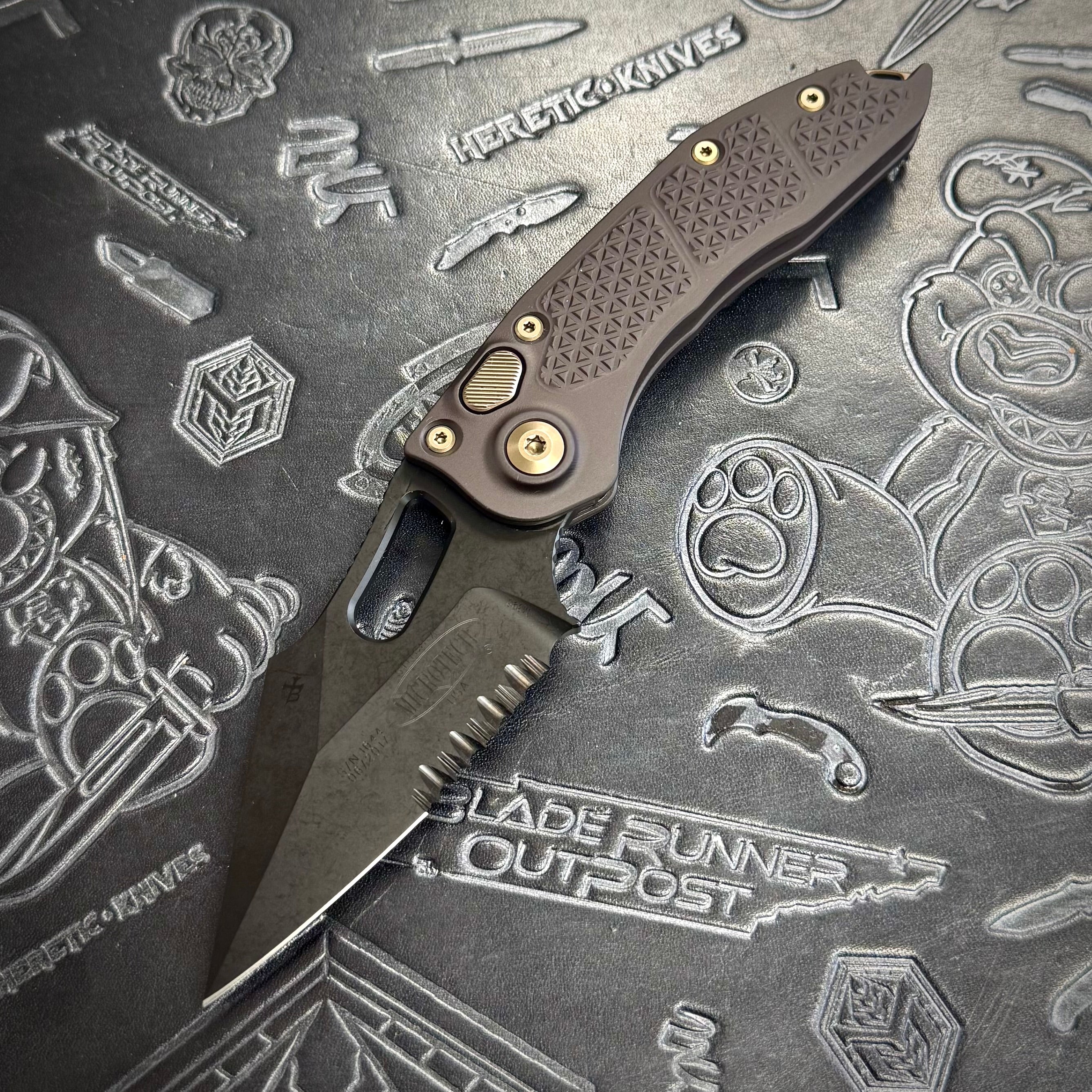 Microtech Stitch Auto - DLC Partial Serrated 169-2 DLC