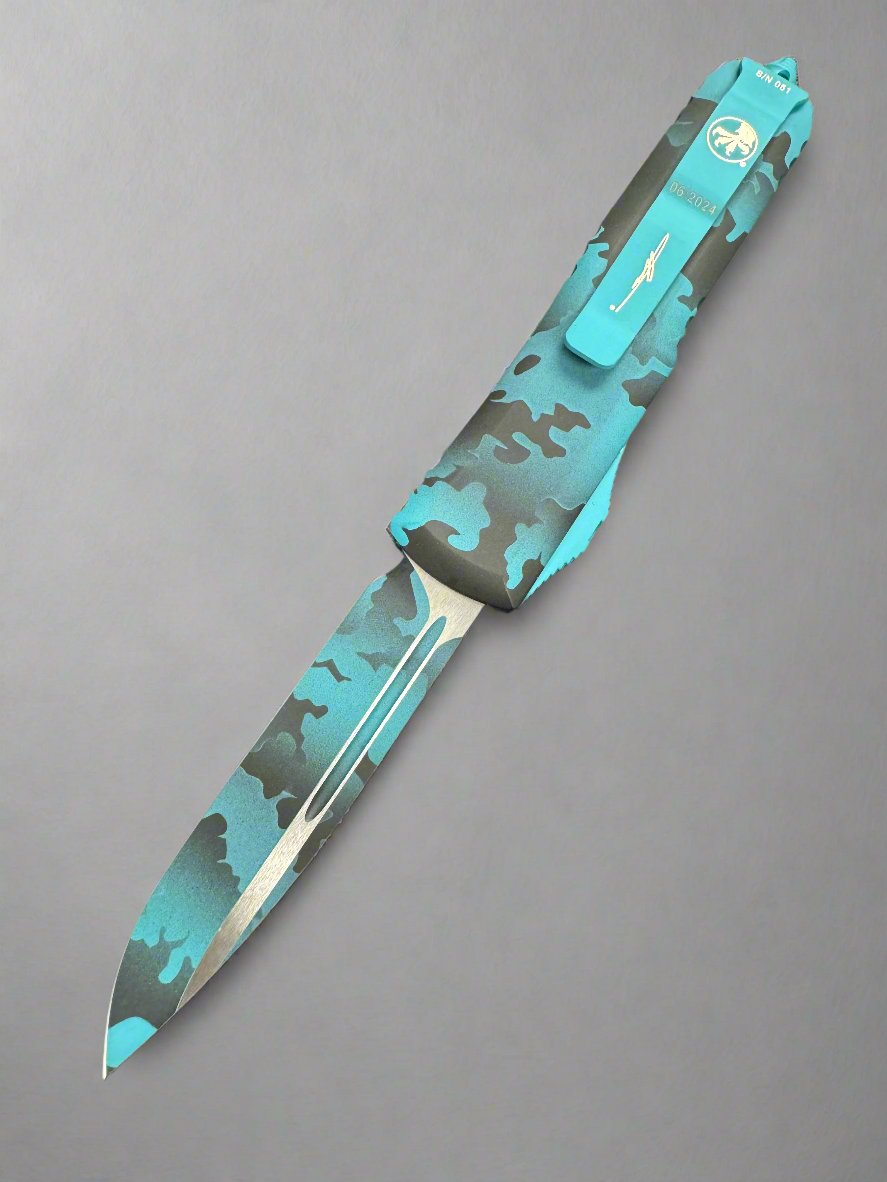 Microtech UTX-85 S/E Turquoise Camo Standard Signature Series 231-1 TQCS