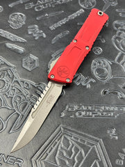 Microtech Knives Combat Troodon Gen III Stonewash Interceptor w/ Red Handle Signature Series 1217-10 RDS