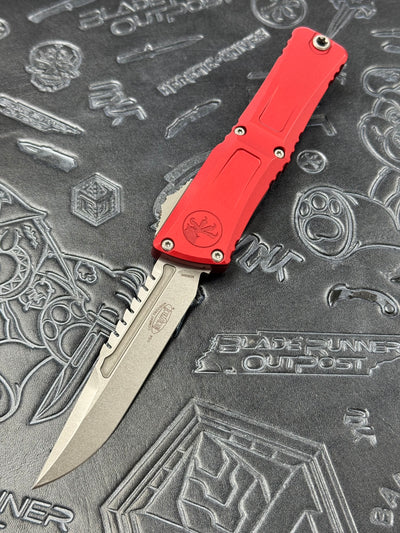 Microtech Knives Combat Troodon Gen III Stonewash Interceptor w/ Red Handle Signature Series 1217-10 RDS