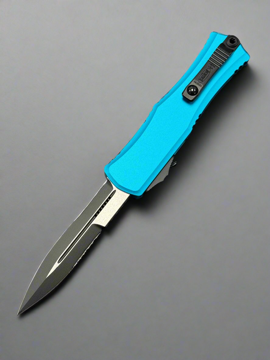 Microtech Knives Mini Hera Turquoise w/ Partial Serrated Bayonet M390MK 1701M-2 TQ