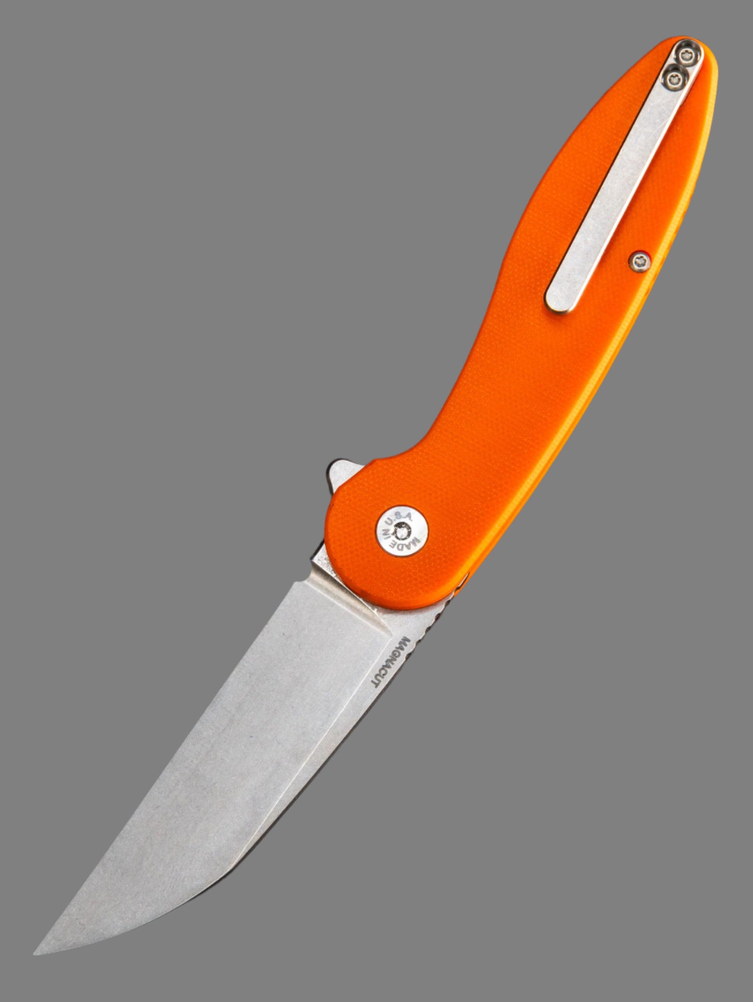 American Blade Works MODEL 1 V6 Wharncliffe Magnacut BLADE Orange G10