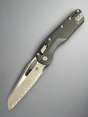 Microtech Knives MSI RAM LOK Black Polymer & Stonewash Full Serrated M390MK 210T-12 PMBK