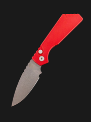 Strider + Pro-Tech PT MagnaCut Automatic Knife Red Aluminum (3" Stonewash) PT201-RED