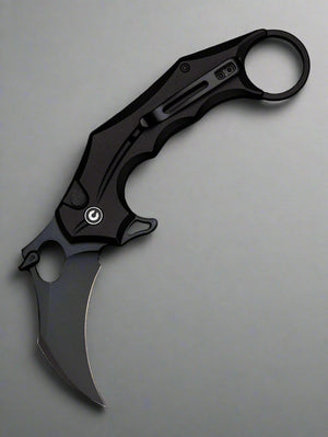 CIVIVI Incisor II Karambit Button Lock Knife Black Alum (2.02" Black) C16016B-1