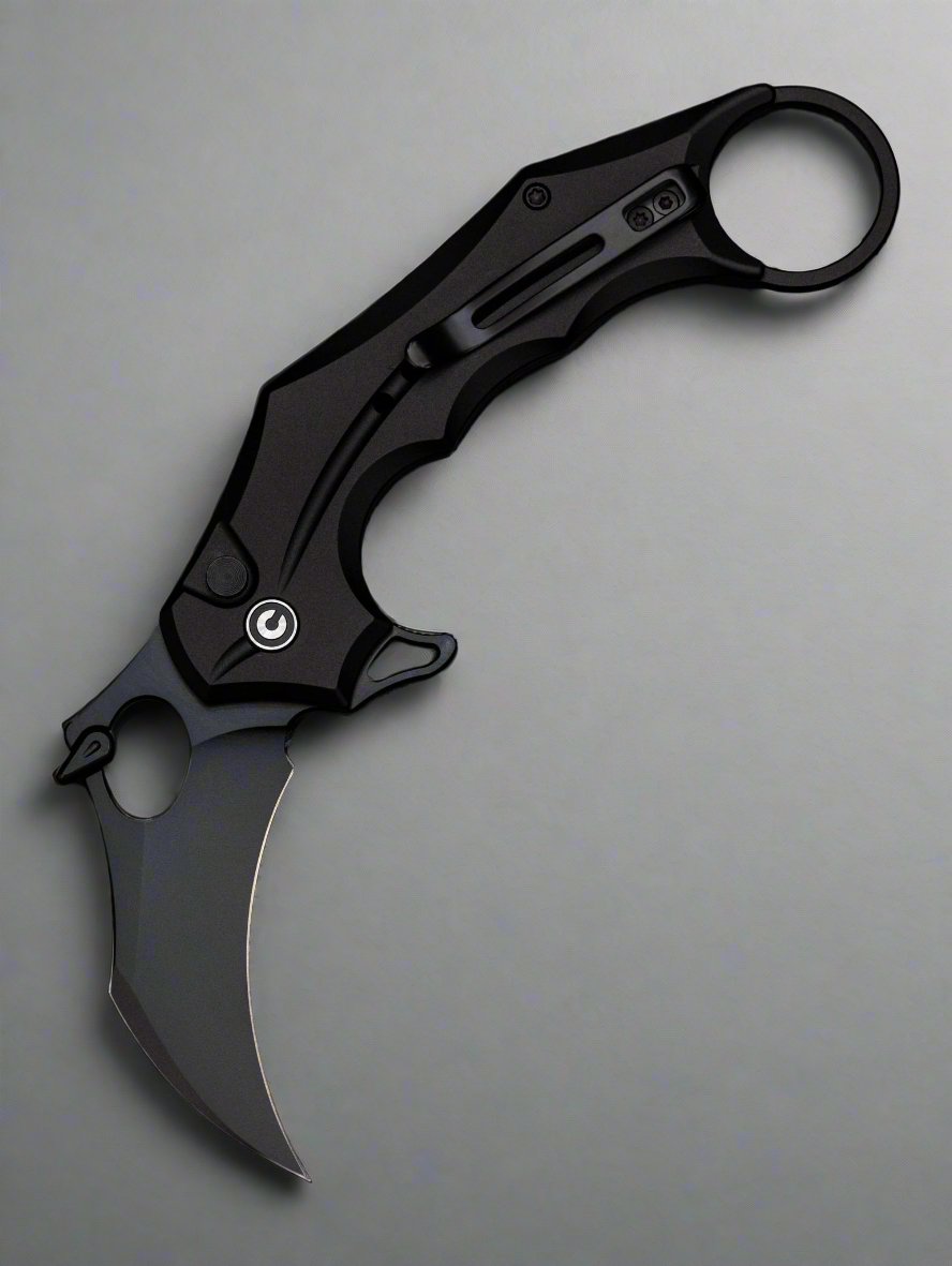 CIVIVI Incisor II Karambit Button Lock Knife Black Alum (2.02" Black) C16016B-1