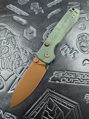 Raccoon® - Top Liner Lock (3.25" 14C28N Blade & Micarta Handle) - A2907 Green Gold Dune