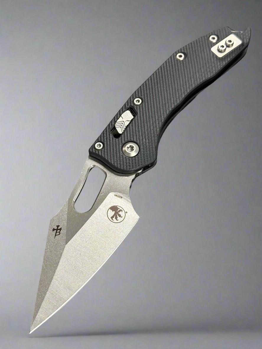 Microtech Knives Manual Stitch RAM LOK Fluted Black G-10 & M390MK 169RL-10 FLGTBK