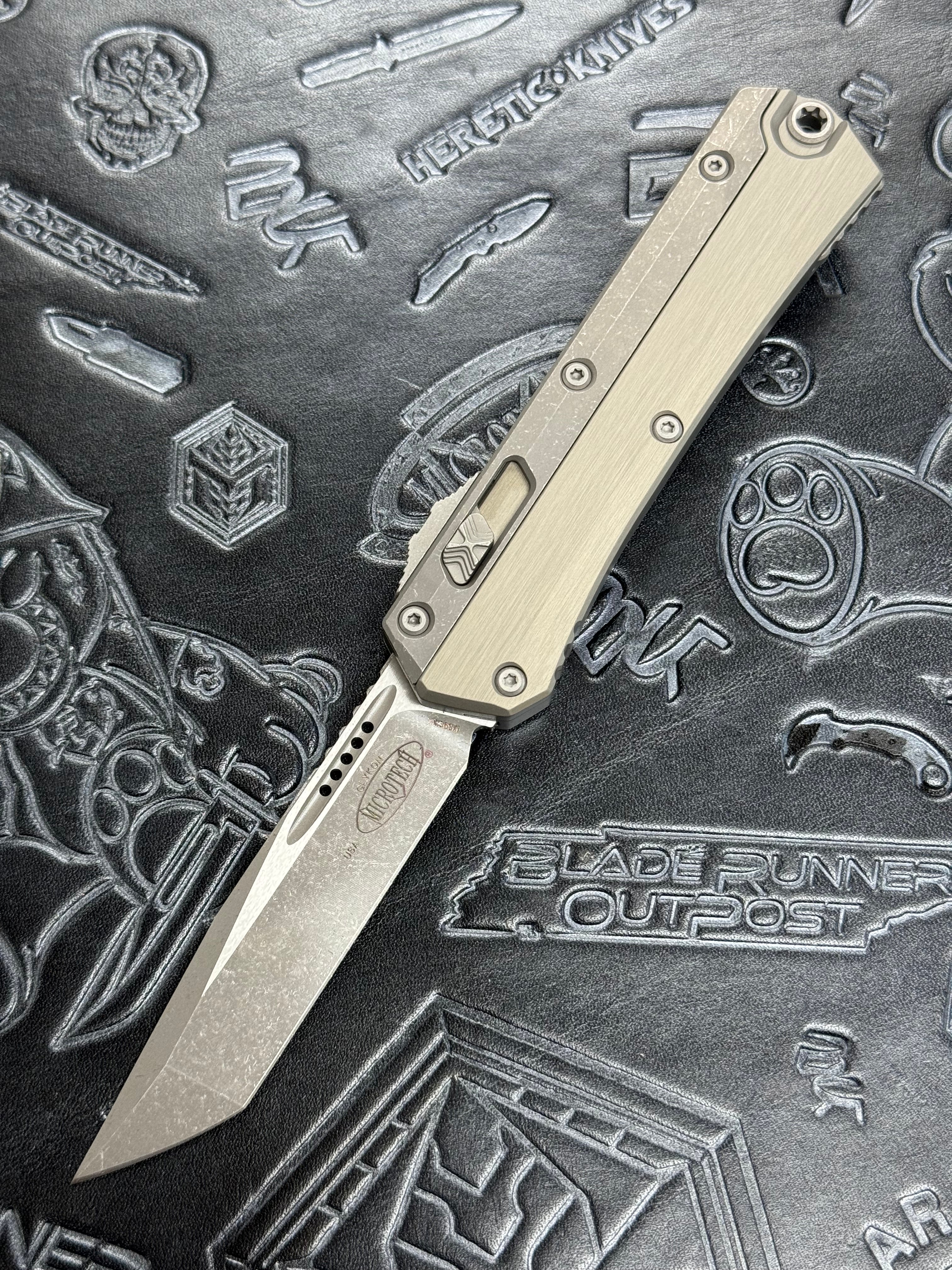 Microtech Glykon Apocalyptic Natural Clear Standard Tanto 185-10 APNC