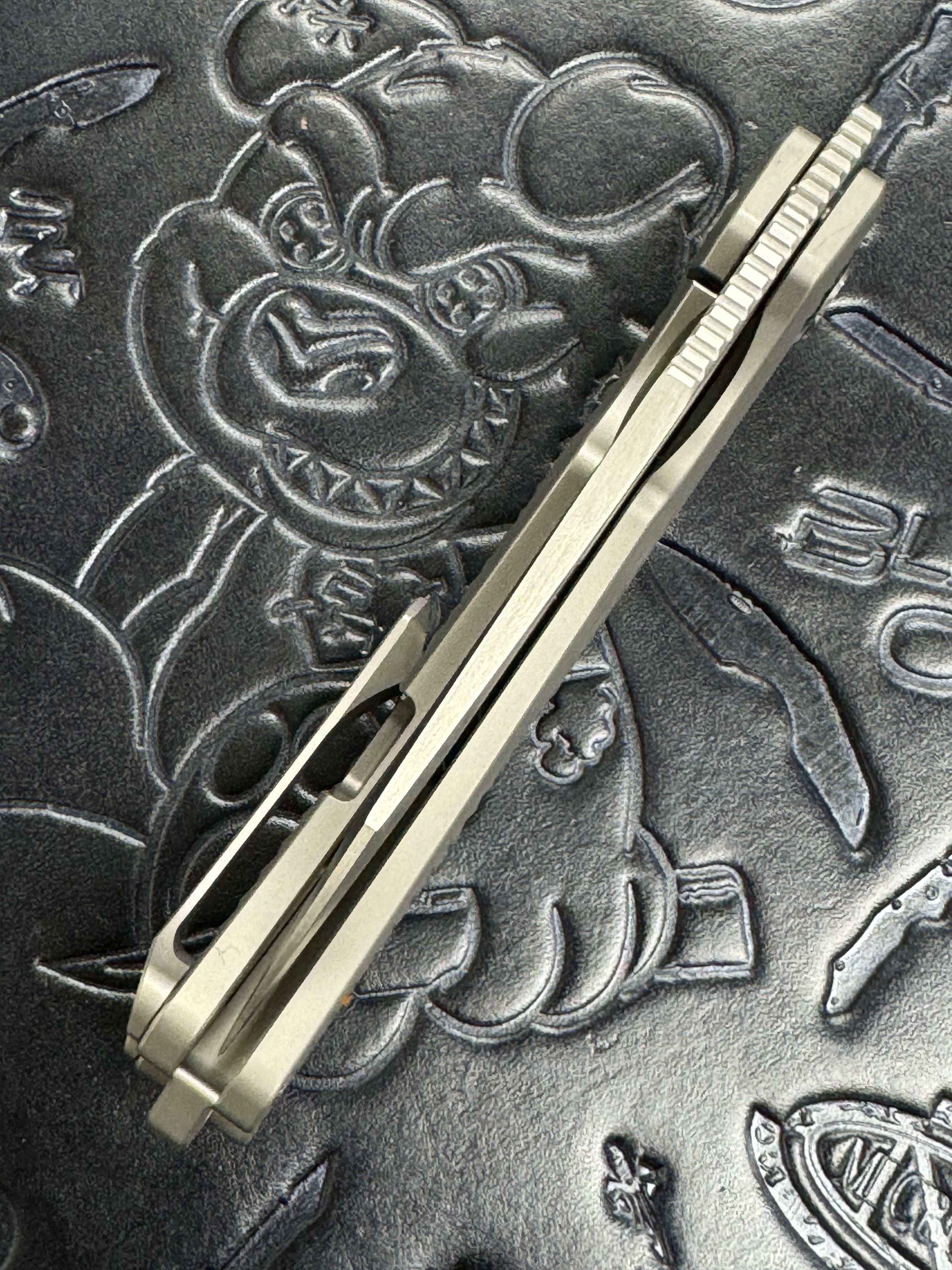 KUNWU KNIVES PADRE SATIN TITANIUM HANDLE POCKET KNIFE VANAX STEEL K706T-2