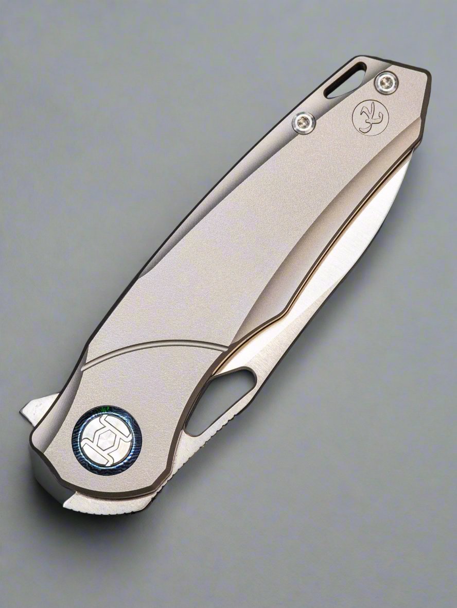Kunwu Knives Zen Compact Elmax Frame Lock Knife - Gray Titanium