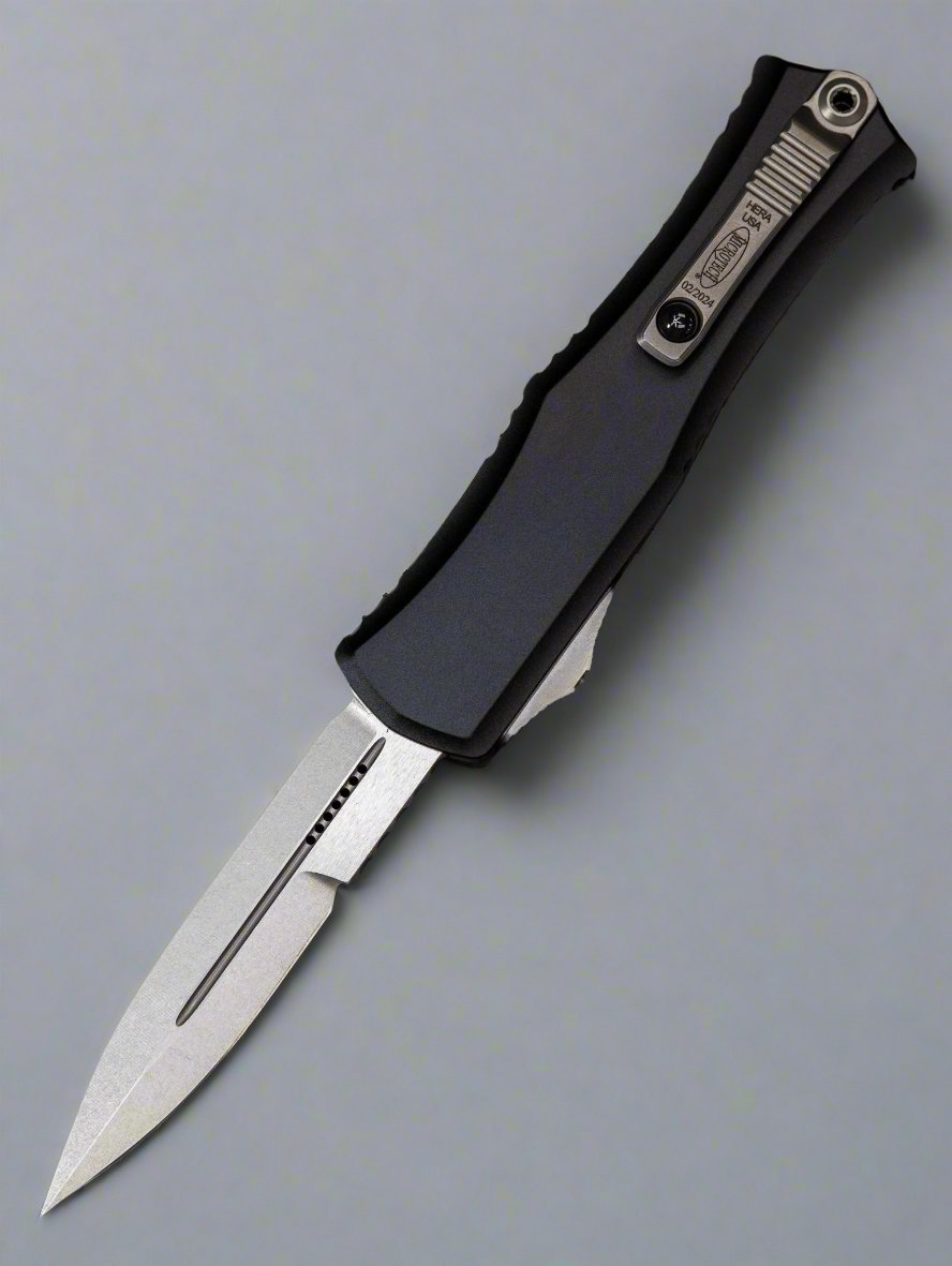 Microtech 1701M-10 Mini Hera Bayonet - Black Handle - Stonewashed Blade