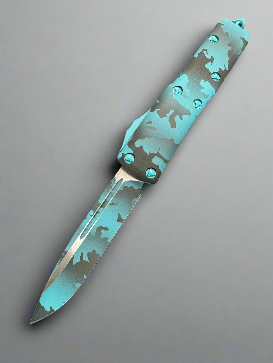 Microtech UTX-85 S/E Turquoise Camo Standard Signature Series 231-1 TQCS