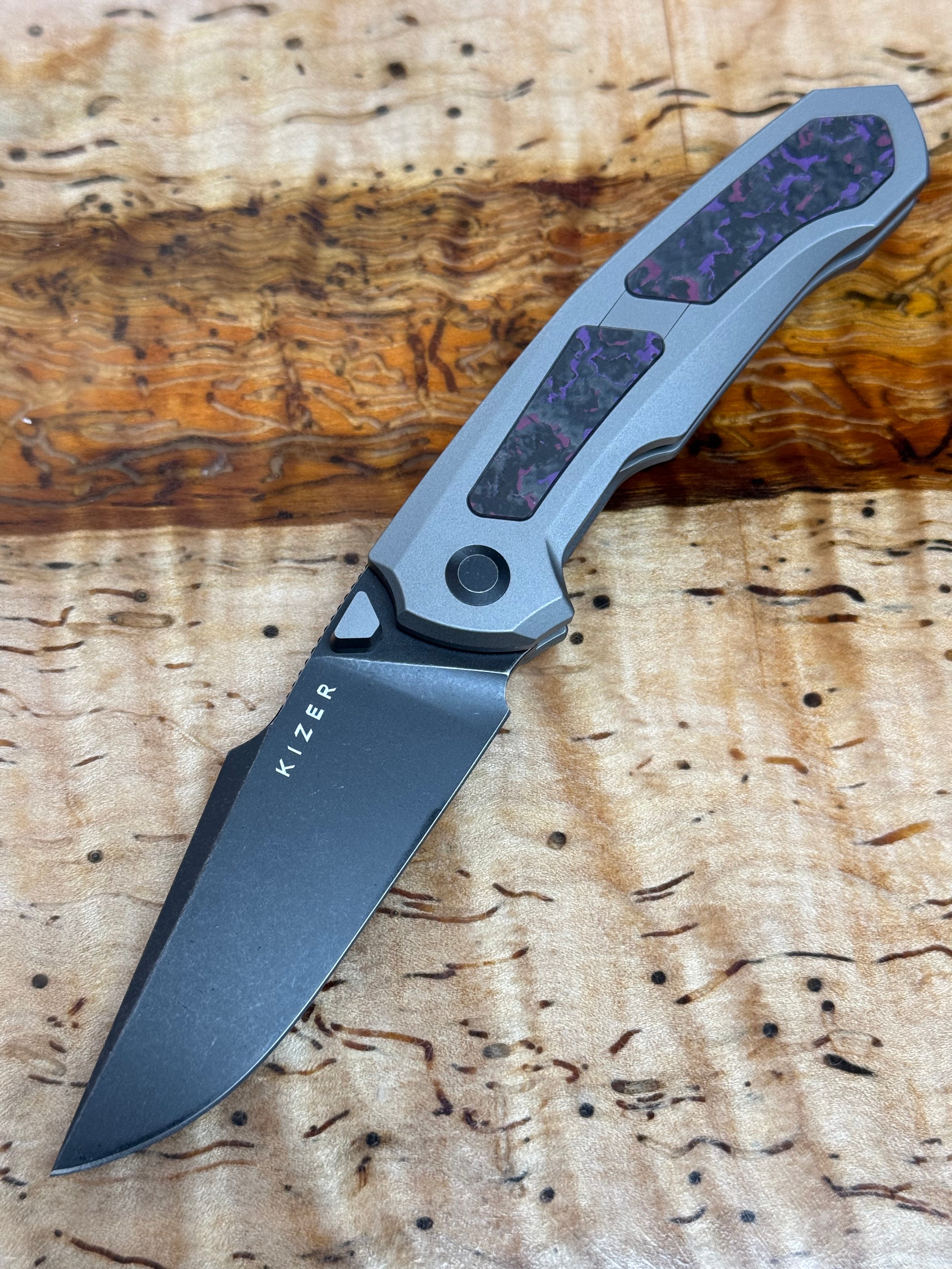 Kizer Feweed S35VN TITANIUM+ FAT CARBON（PURPLE HAZE）| KI3694A1