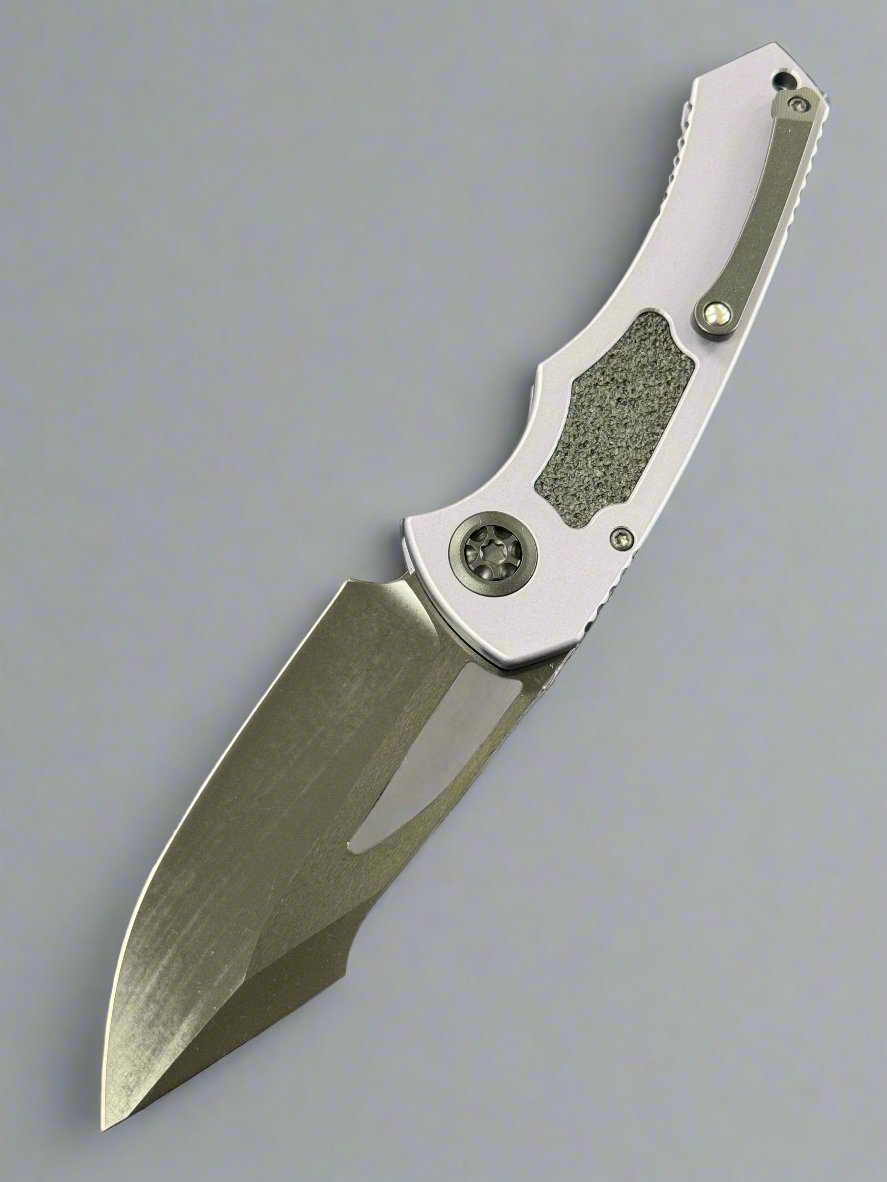 Heretic Knives Pariah M/A Button Lock Gray Aluminum Handles w/ DLC MagnaCut H046-6A-GRY