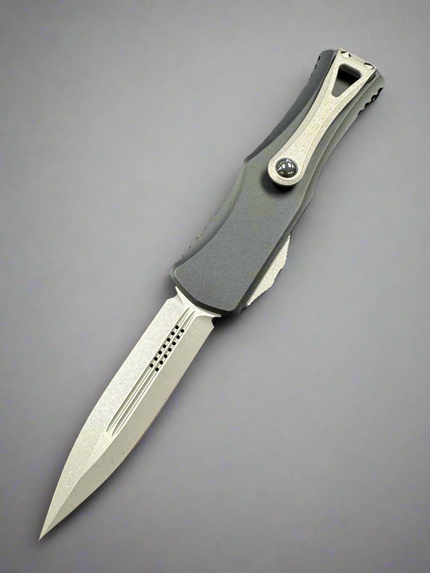 MICROTECH HERA OTF AUTOMATIC KNIFE BLACK 3" DAGGER APOCALYPTIC STONEWASH 702-10AP