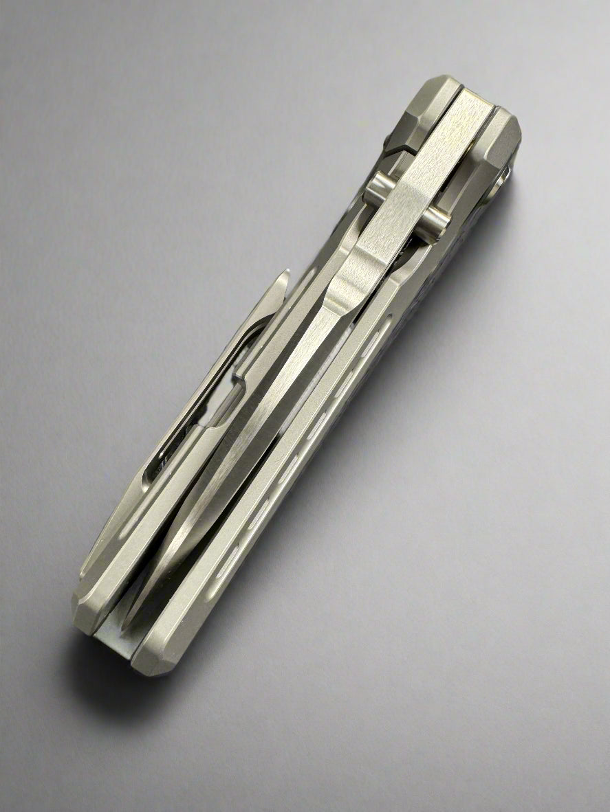 Reate Knives T6000 Frame Lock/Button Lock Knife Titanium (3.1" Satin)