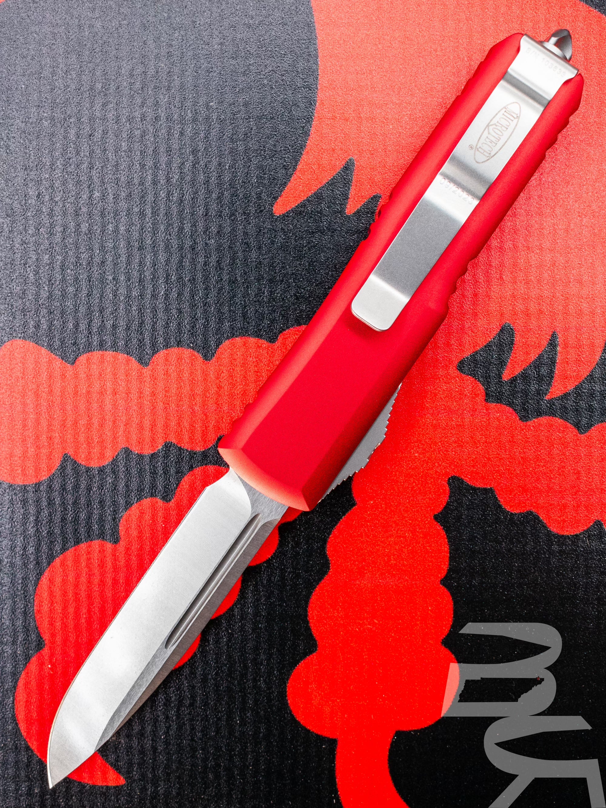 Microtech 231-10RD UTX-85 S/E - Red Handle - Stonewash Blade