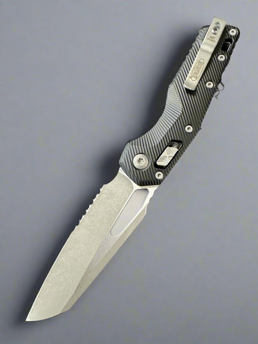 Microtech Knives MSI RAM LOK Black Fluted Aluminum & Partial Serrated Apocalyptic M390MK 210-11 APFL