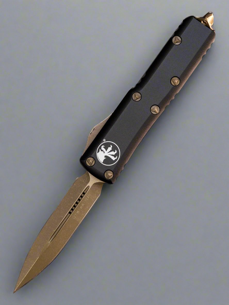 Microtech 232-13AP UTX-85 D/E - Black Handle - Bronze Apocalyptic Blade