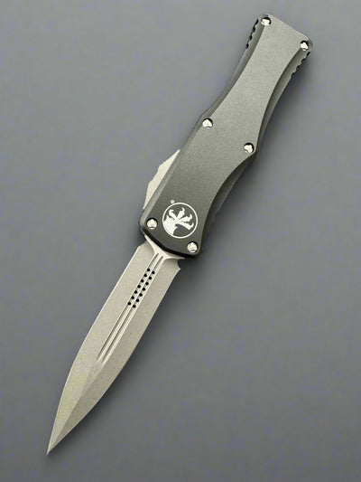 MICROTECH HERA OTF AUTOMATIC KNIFE BLACK 3" DAGGER APOCALYPTIC STONEWASH 702-10AP