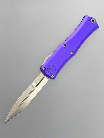 Microtech Knives Mini Hera Stonewash Bayonet M390MK & Purple 1701M-10 PU