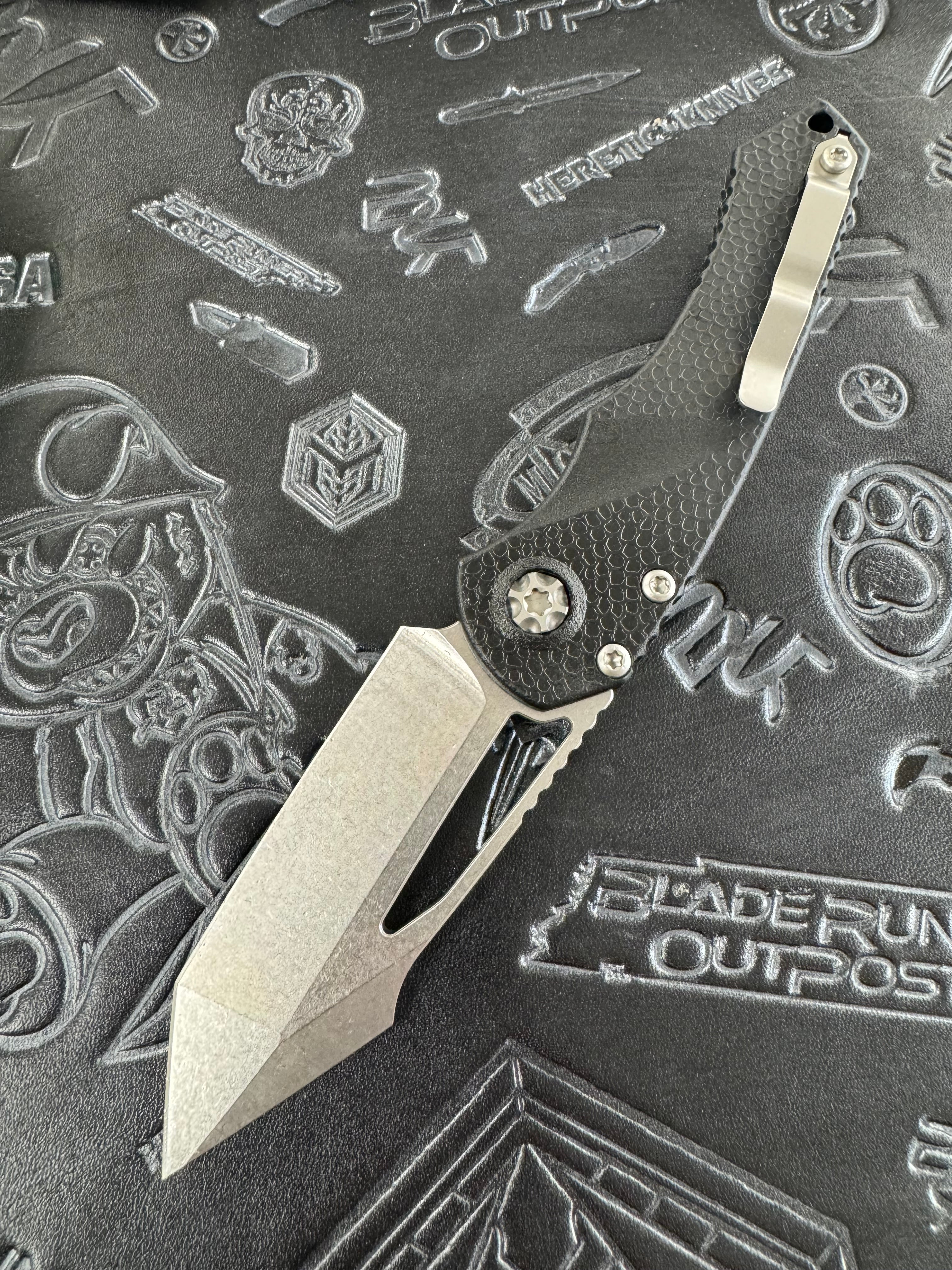 Heretic Knives Mini Pariah Manual Tanto Edge Stonewash standard H053-2A