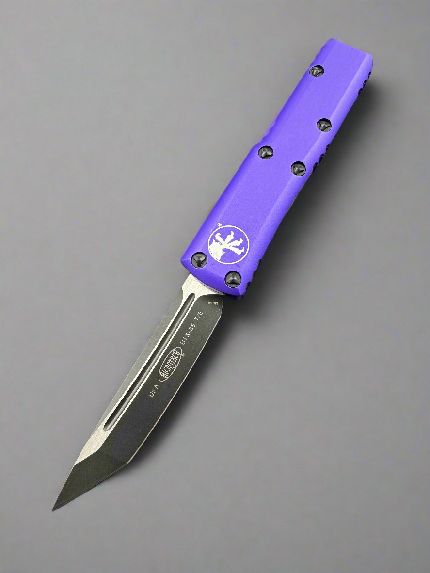 Microtech 233-1PU UTX-85 T/E - Purple Handle - Black Blade