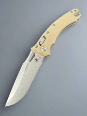 Microtech Amphibian Ram-Lok 137RL-10FLGTTA Fluted Tan G-10 Stonewash Standard