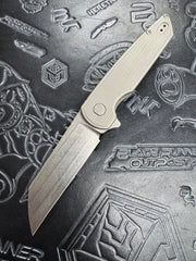 American Blade Works MODEL 2 TITANIUM Wharncliffe Factory Bead Blast Finish Magnacut