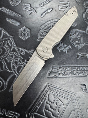 American Blade Works MODEL 2 TITANIUM Wharncliffe Factory Bead Blast Finish Magnacut