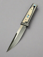 Reate Exo Gravity Knife Green Micarta 3.7 Inch Plain Dual Finish Drop Point Large w Lock