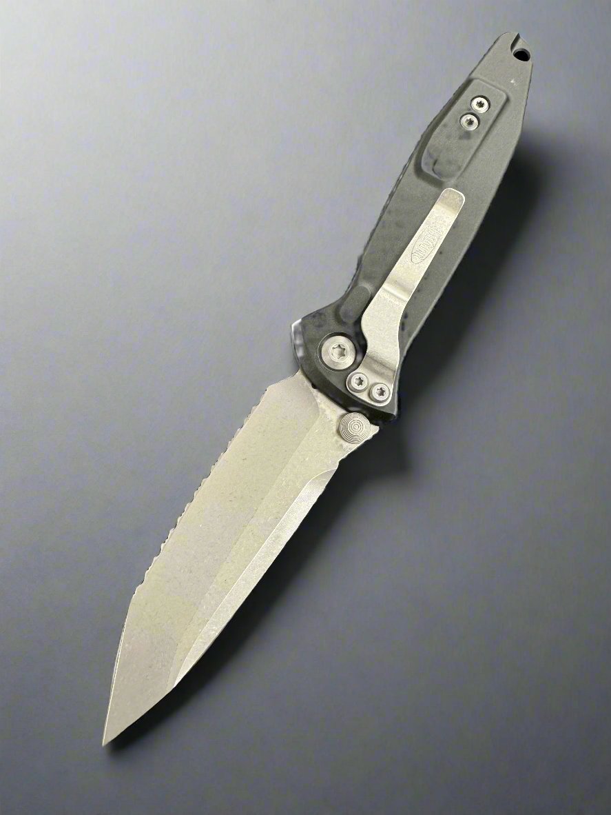 Microtech Socom Elite Fully Serrated Tanto Edge Manual Black Apocalyptic Standard 161-12 AP