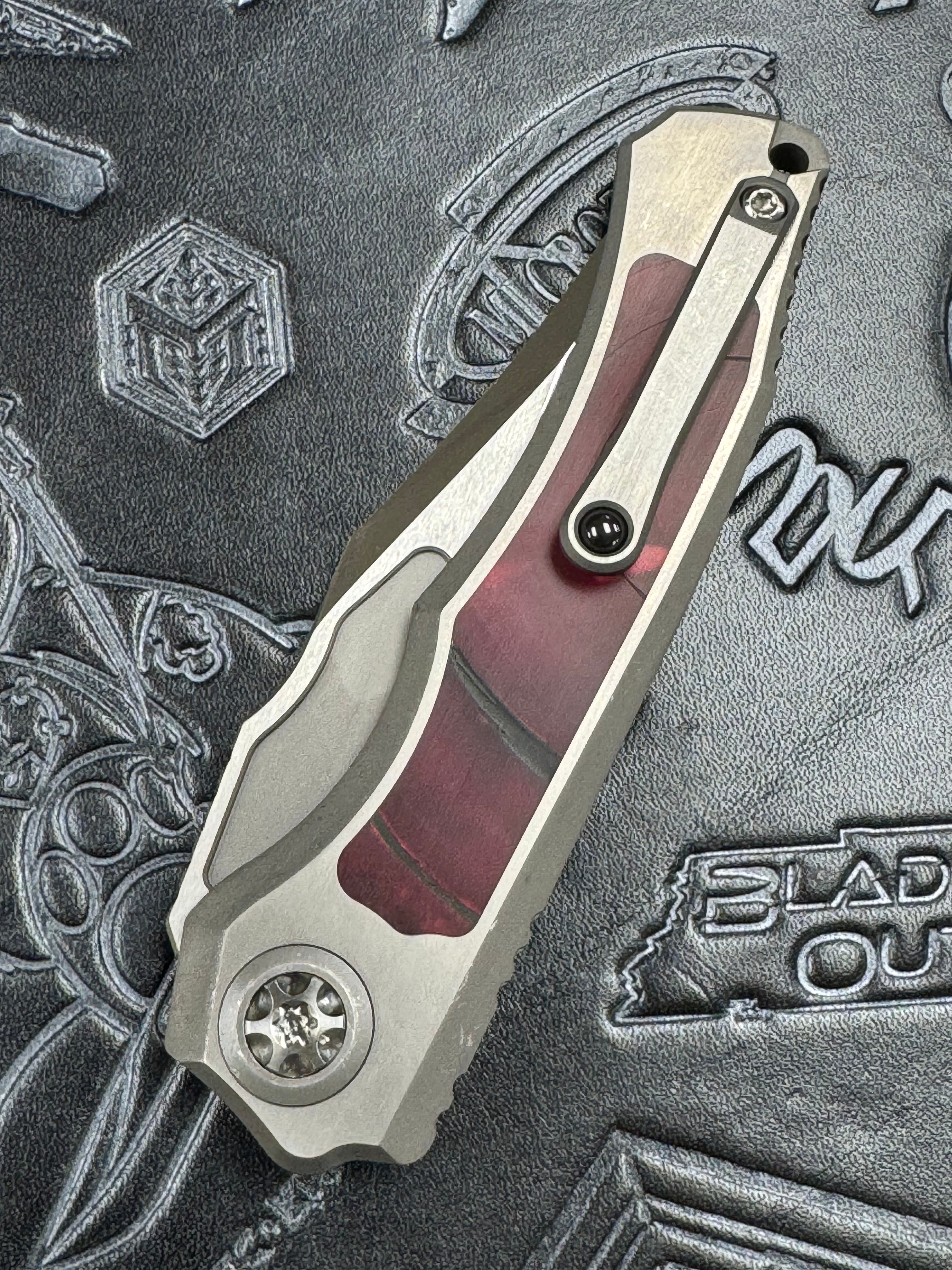 Heretic Knives Custom Wraith Auto V4 w/ Mammoth Tusk Inlays & Hand Ground Mirror M390 Bowie Blade