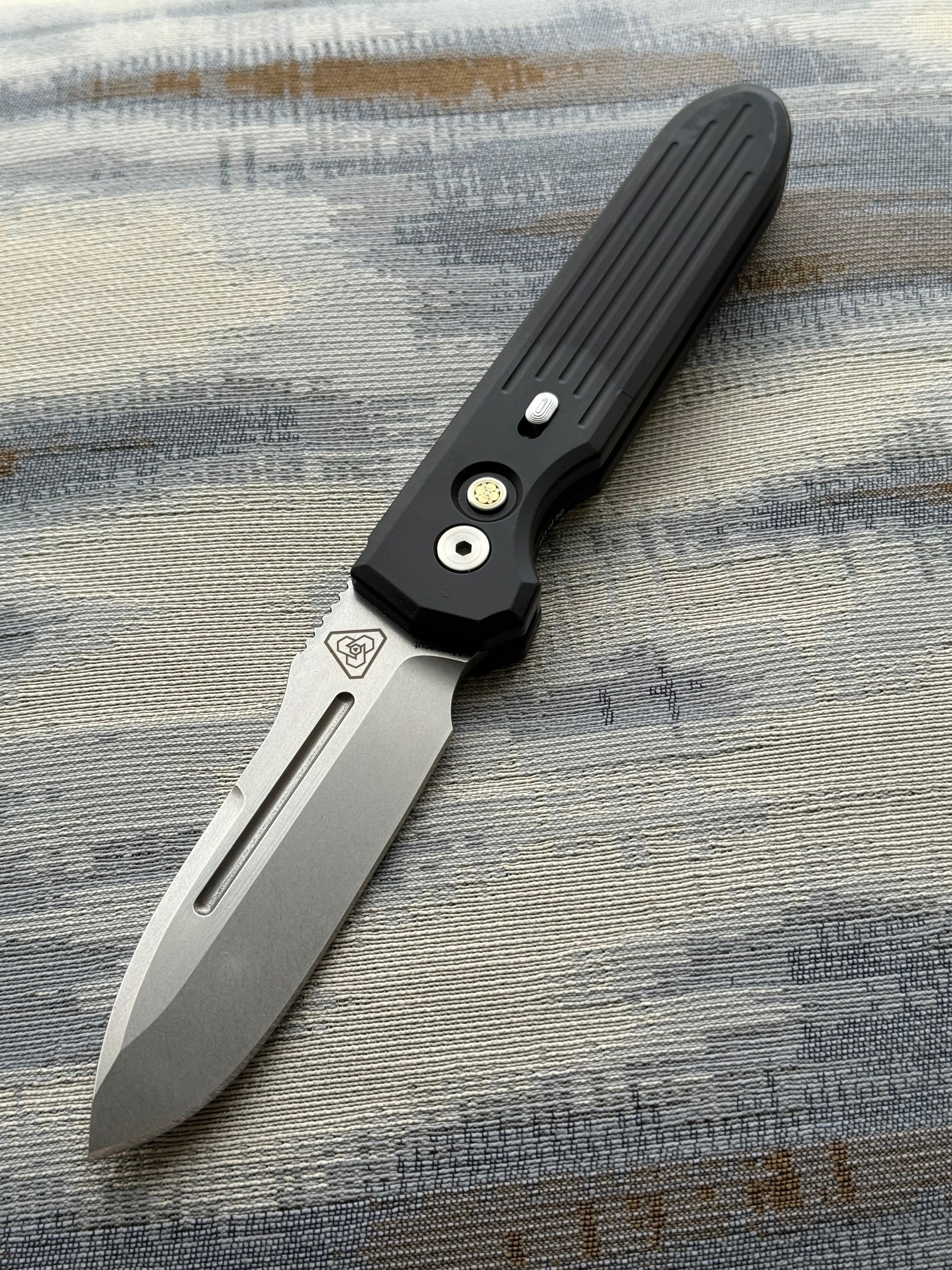 Prometheus Design Werx Invictus Automatic Knife Black (3.5" Stonewash) PDW NYCKS Edition Magnacut /50