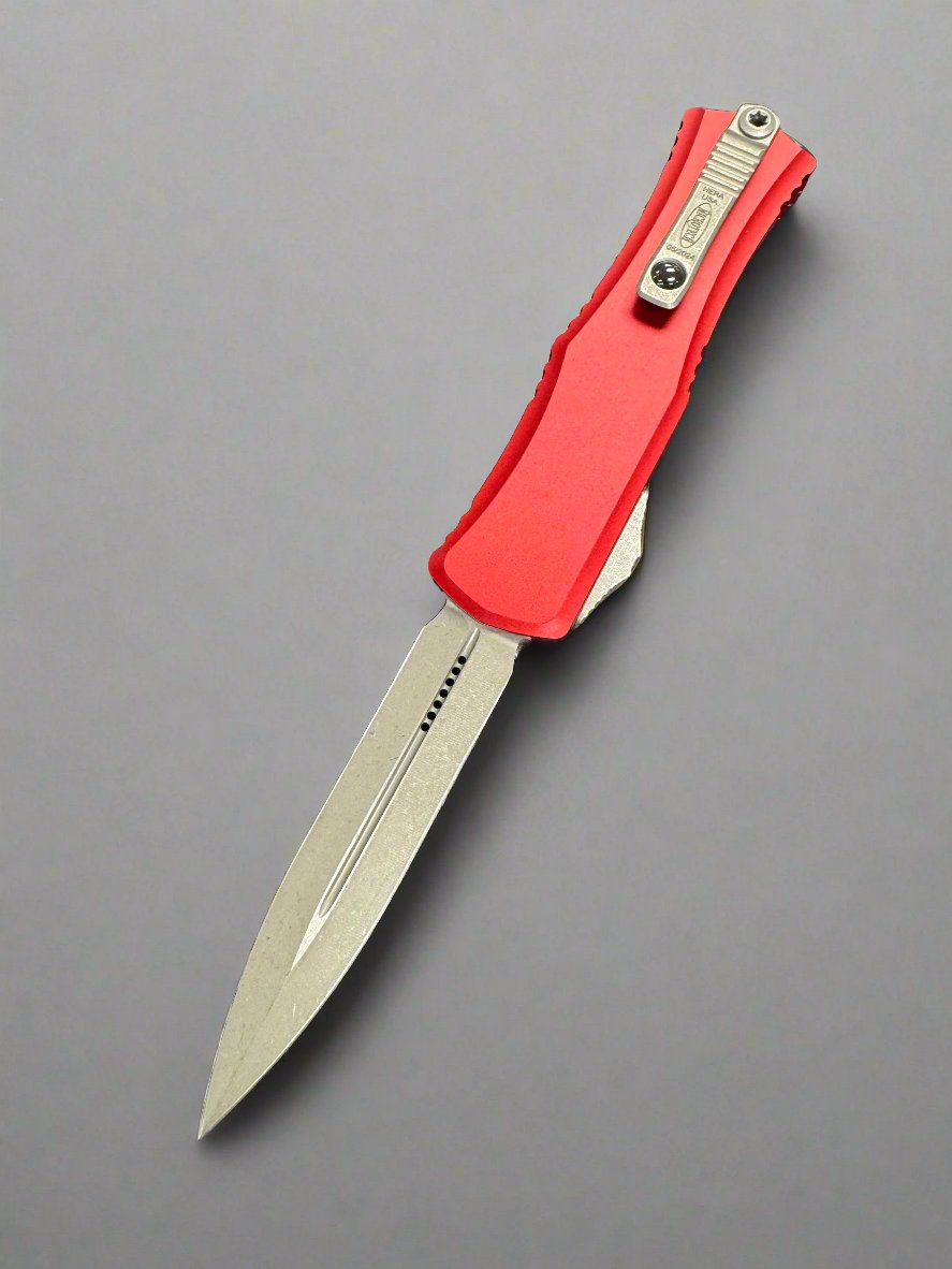 Microtech Knives Mini Hera Apocalyptic Double Edge M390MK w/ Red Handle 1702M-10 APRD